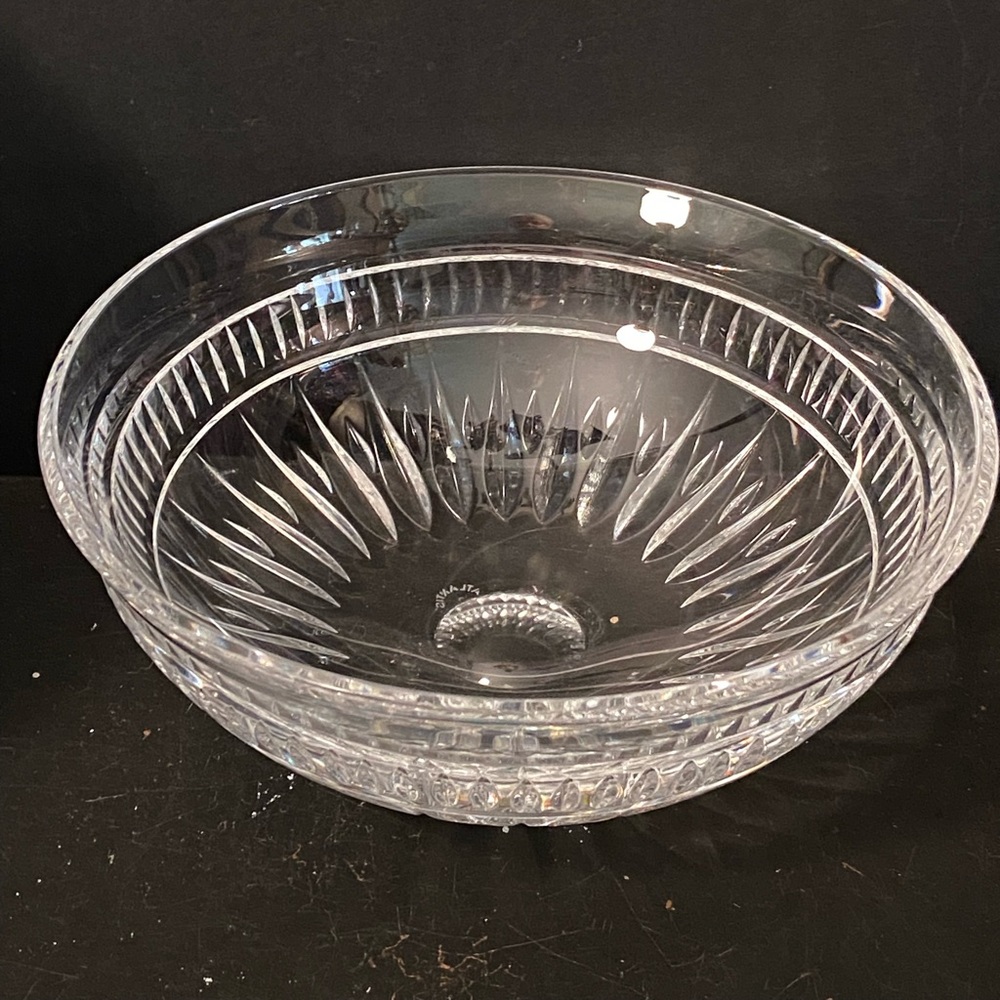 ATLANTIS 24% Lead Crystal Fruit Bowl Double Thick Bottom c.1960